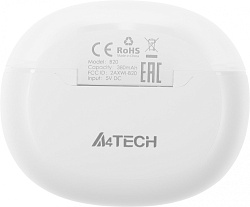 Гарнитура вкладыши A4Tech 2Drumtek B20 TWS белый беспроводные bluetooth в ушной раковине (B20 GRAYISH WHITE)