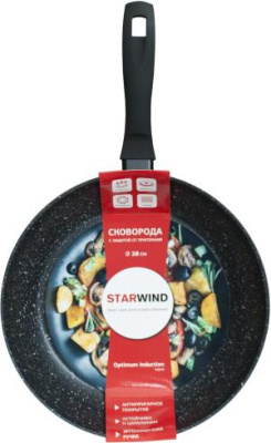 Сковорода Starwind Optimum induction SW-OPI2028 круглая 28см покрытие: Xylan Plus ручка несъемная (без крышки) черный