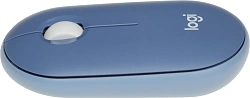 Мышь Logitech Pebble M350 синий оптическая 1000dpi silent беспров. BT/Radio USB для ноутбука 3but (910-006655)