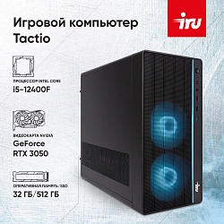 ПК IRU Tactio 310H6SEA MT i5 12400F (2.5) 32Gb SSD512Gb RTX3050 8Gb FreeDOS GbitEth 500W черный (RUS) (2111271)